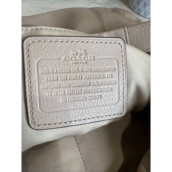 Coach Madison Isabelle Shoulder Bag Pebbled Leather Purse Cream Beige Tan - Picture 11 of 16